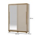 Ver imagem 4 de Guarda-roupa Casal Cairo 2 Portas de Correr com Espelho 3 Gavetas 100% Mdf Flex Nature/fendi - Pnr M