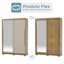 Ver imagem 5 de Guarda-roupa Casal Cairo 2 Portas de Correr com Espelho 3 Gavetas 100% Mdf Flex Nature/fendi - Pnr M