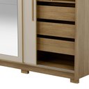 Ver imagem 6 de Guarda-roupa Casal Cairo 2 Portas de Correr com Espelho 3 Gavetas 100% Mdf Flex Nature/fendi - Pnr M