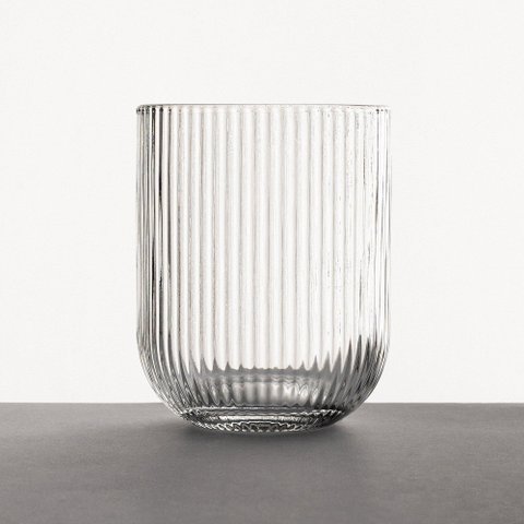 Copo de Vidro Canelado 260ml Mesa Posta Elegante Linha Prisma