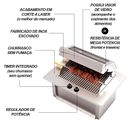 Ver imagem 2 de Churrasqueira Gás Grill Inox Embutir Bancada Grelha Uruguaia