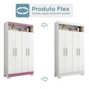 Ver imagem 5 de Armário Multiuso Charge 4 Portas Branco New/rosa - Pnr Móveis