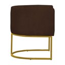 Ver imagem 3 de Kit 2 Poltronas Reforçada Decorativa Sala Estar Jantar Gabriela Base Ferro Dourado Suede Marrom