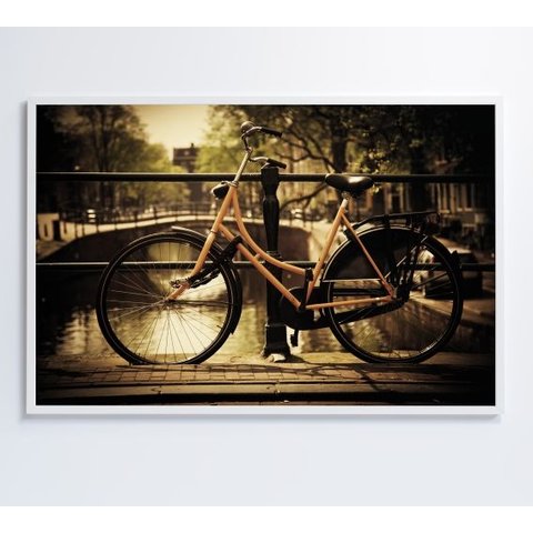 Quadro Bicicleta na Ponte - 120x80 Cm - Adesivo Fotográfico