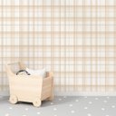 Ver imagem 1 de Papel de Parede Infantil Xadrez Tartan Bege