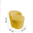 Ver imagem 6 de Poltrona Decorativa Yara Orgânica Couro Amarelo