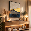 Ver imagem 2 de Quadro Decorativo Sala Grande Abstrato em Tecido Canvas com Moldura 40x60