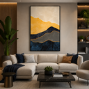 Ver imagem 4 de Quadro Decorativo Sala Grande Abstrato em Tecido Canvas com Moldura 40x60