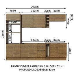 Armário de Cozinha Completa 290cm Rustic Stella Madesa 01 - 4