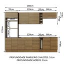 Ver imagem 4 de Armário de Cozinha Completa 290cm Rustic Stella Madesa 01