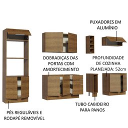Armário de Cozinha Completa 290cm Rustic Stella Madesa 01 - 5