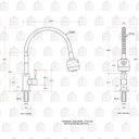 Ver imagem 7 de Cuba para cozinha pia dupla com acessórios Ticunas e Torneira monocomando gourmet Jaguaribe Pingoo