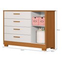 Ver imagem 4 de Dormitório Zaki Guarda Roupa, Cômoda e Berço Evolution Branco Fosco/savana com Colchão Supreme