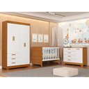 Ver imagem 2 de Dormitório Zaki Guarda Roupa, Cômoda e Berço Evolution Branco Fosco/savana com Colchão Supreme
