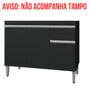 Ver imagem 3 de Balcão Gabinete de Cozinha 3 Portas 100cm Tatiane sem Tampo:preto