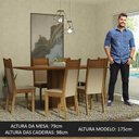 Ver imagem 3 de Conjunto Sala de Jantar Mesa Tampo de Madeira 6 Cadeiras Rustic/crema/bege Augusta Madesa
