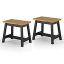 Ver imagem 1 de Duas Banquetas de Madeira Maciça com Travessa Preto