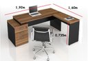 Ver imagem 3 de Mesa Diretor Web40: Elegância Vidro 1,92x1,60 - Nogal/Preto