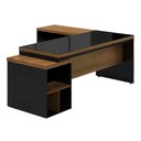 Ver imagem 2 de Mesa Diretor Web40: Elegância Vidro 1,92x1,60 - Nogal/Preto
