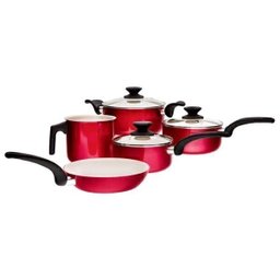 Jogo Panelas Antiaderente Cerâmico 5 Peças Vermelho Montreal - 2