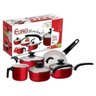 Jogo Panelas Antiaderente Cerâmico 5 Peças Vermelho Montreal - 3