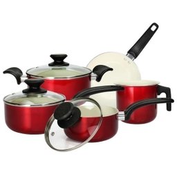 Jogo Panelas Antiaderente Cerâmico 5 Peças Vermelho Montreal - 1