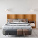Ver imagem 4 de Cabeceira Ripada Cama Casal com 1 Mesa Turim Nature Pérola