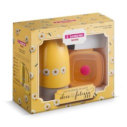 Conjunto Garrafa Térmica Bule com Pote Amarelo - Sanremo - 2