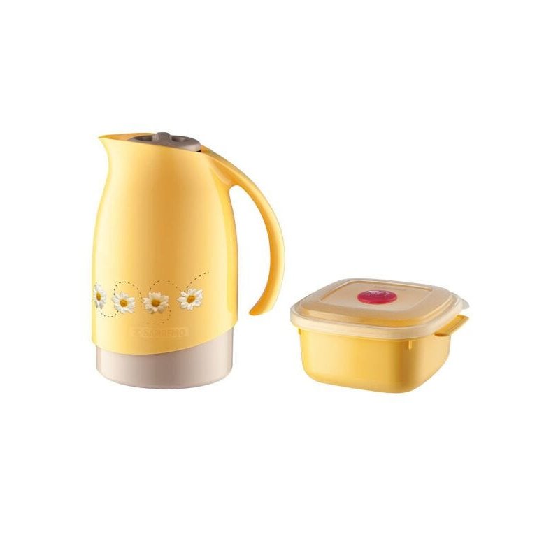 Conjunto Garrafa Térmica Bule com Pote Amarelo - Sanremo