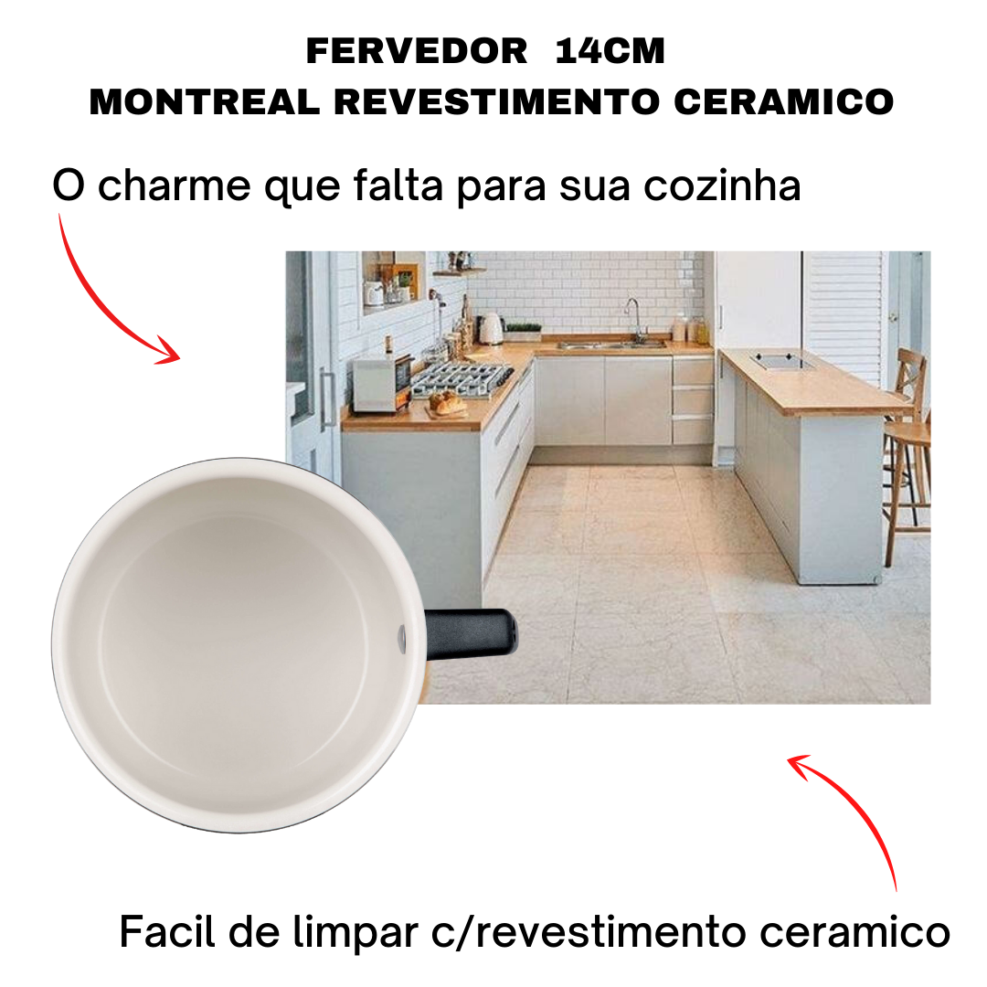Fervedor Leiteira AntiAderente Ceramico 14cm Montreal - 6