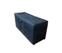 Ver imagem 3 de Recamier Puff Baú Sapateira e Gaveta 90 cm para Cama de Solteiro - Cinza Escuro Chumbo