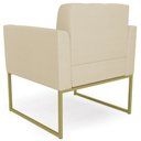 Ver imagem 7 de Poltrona Base Industrial Dourado Kit 2 Ana Veludo Luxo Off White - Ibiza