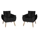 Ver imagem 2 de Kit 2 Poltronas Opala Decorativa Suede Preto Dal Poz Estofados