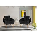 Ver imagem 1 de Kit 2 Poltronas Opala Decorativa Suede Preto Dal Poz Estofados