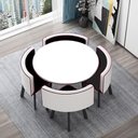 Ver imagem 6 de Conjunto Mesa Minimalista com 4 Cadeiras Compacta 1m²