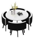 Ver mais imagens de Conjunto Mesa Minimalista com 4 Cadeiras Compacta 1m²