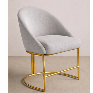 Cadeira Poltrona Fef Decor Suede Premium Pés Dourado em Metal