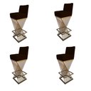 Ver imagem 1 de Kit 04 Banquetas Luma Base de Ferro Sued Marrom - D'classe Decor