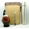 Kit Cuia Coquinho Uruguaio Avermelhado + Térmica Inox 1l / Bomba Inox 19 cm + Mateira Recouro - 1