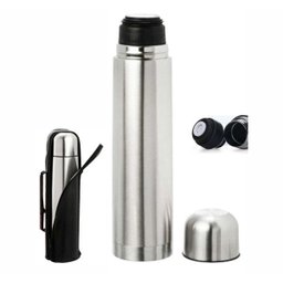 Kit Chimarrão Cuia Coquinho Uruguaio Natural Suporte Couro / Térmica 1 L / Bomba Curvada 19 cm - 4