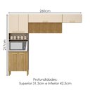 Ver imagem 3 de Cozinha 3 Pecas Urbane 260 Cm Freijo Vanilla Cp Ripado Freijo Ktp
