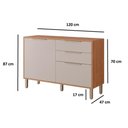 Ver imagem 3 de Gabinete de Cozinha Modulado Balcão Divina C/ 3 Portas e 2 Gavetas S/tampo 120cm Cinamomo/platina