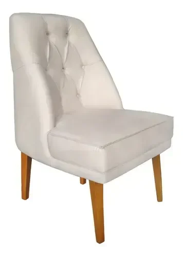 Ver imagem 2 de Kit 4 Cadeiras para Sala de Jantar Escritório Estofada Berlim Retro Suede Porcelana Eli Móveis e Dec