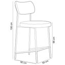 Ver imagem 5 de Banqueta Baixa Bar Cozinha Sala de Jantar Preto Elira L02 Couríssimo Whisky Linho Cinza - Lyam Deco