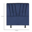 Ver imagem 3 de Cabeceira Estofada de Cama Casal Box 140 Cm Louise Suede Azul Marinho
