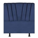 Ver imagem 1 de Cabeceira Estofada de Cama Casal Box 140 Cm Louise Suede Azul Marinho