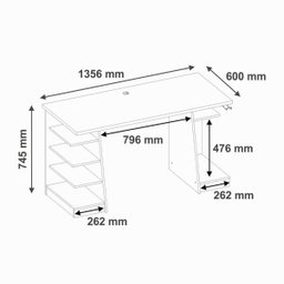 Mesa Computador Gamer Preto Notavel Nt2020 - 3