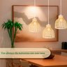 2 Pendente Bambu em Fibra Natural Rustico Artesanal Nat52 - 4