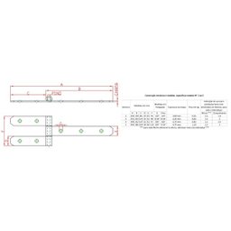 2 Dobradiças Parafusar 2 Hastes N-2 25cm Forsul para Portão, Porteira e Porta Dourada - 2