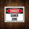 Placa Decorativa - Danger Gamer Zone 27X35 - 1